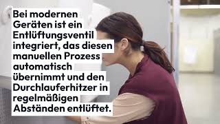 Durchlauferhitzer entlüften Anleitung Tipps für Stiebel Eltron Siemens Vailant Clage Kospel [upl. by Nauqahs]