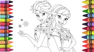 Elsa Anna Frozen Princess drawing Disney princess elsa anna Elsa Anna movie in Hindi [upl. by Larual644]