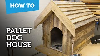 How to build a dog house with recycled pallets [upl. by Zed]