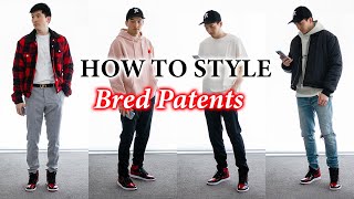 How to style  Air Jordan 1 Bred Patent 10 Outfit Ideas [upl. by Lenahc]