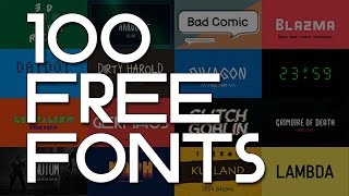 100 FREE FONTS [upl. by Notneiuq]