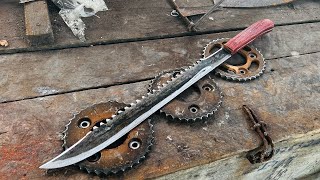 Forging a SWORD out of Rusted Iron SPROCKET [upl. by Lawtun]