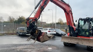 Köp Grävmaskin Kubota KX0804 med rotator m grip amp 3 skopor på Klaravik [upl. by Blinni]