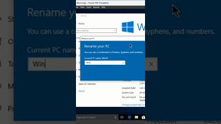 Change Computer Name hostname in Windows shorts [upl. by Htiduj531]