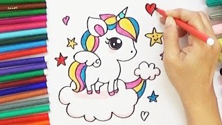 How to Draw a Cartoon Unicorn  Cute and Easy  BOBO Cute Art [upl. by Alohs684]