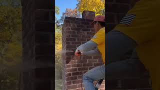 Frontline waterproofing amp masonry  chimney restoration progress removal of old pointing [upl. by Nonnad]