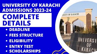 University of Karachi Admission 202324  Complete Details [upl. by Girardi553]