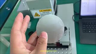 Thin Aluminum Sheet Cutting by 50W Fiber Laser Marking Machine [upl. by Nogam]