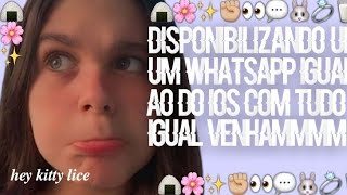 ༄𖦹🍇Disponibilizando um WhatsApp de Ios com tudo igual ao do Ios [upl. by Aiykan]