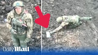 Ukrainian drone operator leads Russian soldier to safety after he surrendered near Bakhmut [upl. by Mitzl495]