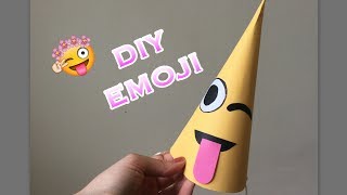 ♥︎ DIY KNUTSELEN EMOJI feestmuts knutselen met papier ♥︎ knutselen met papier Nederlands [upl. by Anomahs]