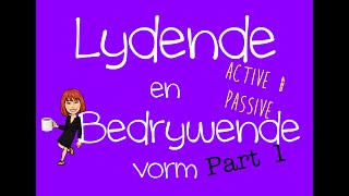 Lydende en bedrywende vorm Part 1 explained in English  Afrikaans FAL [upl. by Ylrebmik]