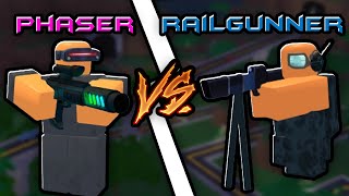 Phaser vs Railgunner  Roblox Tower Battles [upl. by Noswad]