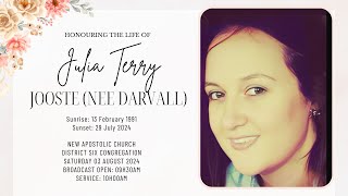 Julia Terry Jooste Nee Darvall [upl. by Eberta]