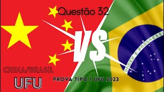 UFU 2023 Questão 32 Ao se comparar a industrialização da China no século XXI com as estratégias ec [upl. by Antebi]