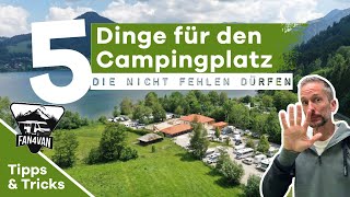 Camping Tipps Für Anfänger  5 Dinge für Camping und Stellplatz [upl. by Ecnerrat35]