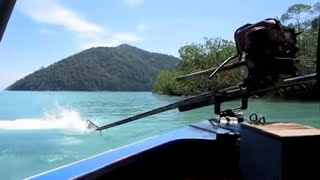 Longtail boat National park of Mu Ko Surin Thailand [upl. by Airdnaed]