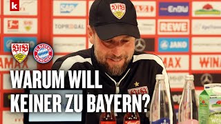 TrainerFrage zum FC Bayern sorgt für Lacher  Hoeneß quotGuter Versuchquot  VfB Stuttgart [upl. by Akinnor]