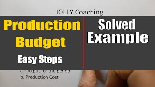 Easy Steps to Solve Production Budget Problems  Production Budget in Management and Cost Accounting [upl. by Opportina]