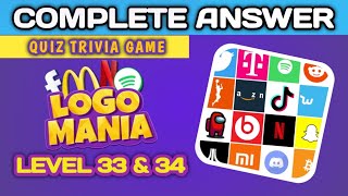 Logo Mania Quiz trivia Game level 33amp34 complete answer brainitquizzes logomania [upl. by Uphemia684]