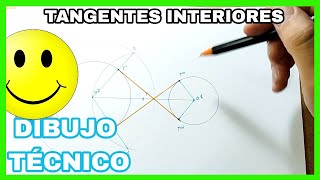 TANGENCIAS  tangentes INTERIORES💥 a dos circunferencias⭕🟠 [upl. by Nwahsat]