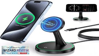 Magnetic Wireless Charger Stand 15W Fast MagSafe Charger for iPhone 1616 Pro16 Review [upl. by Aissilem135]