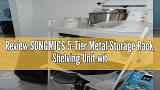 Review SONGMICS 5Tier Metal Storage Rack Shelving Unit with X Side Frames Dense Mesh 126 x 236 [upl. by Asen849]