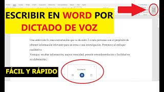 CÓMO ESCRIBIR EN WORD POR DICTADO DE VOZ  MUESTRO EJEMPLO [upl. by Aseeral]