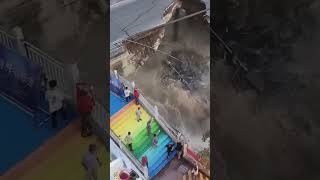 Dramatic moment a crumbling bridge collapsed in China [upl. by Layap]