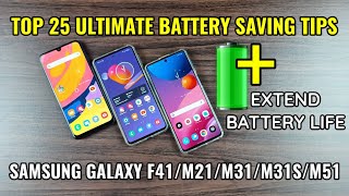 Samsung Galaxy M Series amp F41  Battery Saving Tips  Extend Battery Life In F41M21M31M31SM51 [upl. by Arivle]