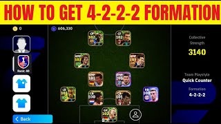 HOW TO GET 4222 2 AMF FORMATION IN EFootball 2024 Mobile  EFootball Formation Update [upl. by Noryv858]