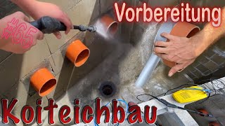 Teichbau Koiteichbau Teil 65 Vorarbeiten zur Teichabdichtung mit Dichtschlämme [upl. by Leilani]