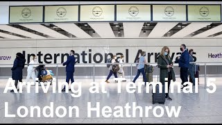 London Heathrow Airport Terminal 5 International Arrival walking tour [upl. by Sahcnip738]