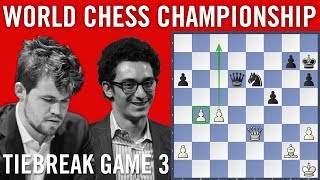 World Chess Championship 2018 Tiebreak Game 3 Magnus Carlsen vs Fabiano Caruana [upl. by Aenea669]