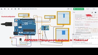 Tinkercad Arduino Project To Interface ESP8266ThingSpeakArduino in Tinkercad Simulator [upl. by Leimad]