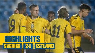 Highlights Sverige  Estland 21  Seger i regnig match [upl. by Antonietta]