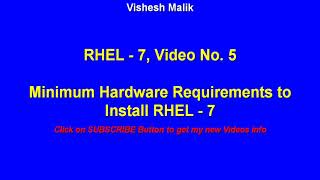 Minimum Hardware Requirements to install Linux 7  RHEL  Video No 5 [upl. by Corliss]