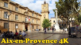 AixenProvence France Walking tour 4K [upl. by Peppel969]