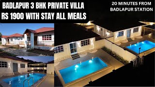 Staycation near Mumbai at Rs 1900 per person with Stay and all Meals affordable villa in Badlapur [upl. by Einittirb143]