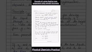 Determination of viscosity by using ostwalds viscometer practical chemistry assignment class12 [upl. by Dnaleel]