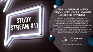 Study Stream 11  Start ins Wintersemester 2324 Herzlich willkommen an der Uni Potsdam  15 Uhr [upl. by Azar]