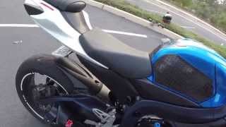 2011 GSXR 750 M4 GP EXHAUST NO BAFFLECAT DELETEMJS MID PIPE ECU FLASHDRIVE BY  650 [upl. by Clea]