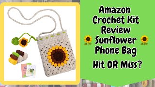 Amazon Crochet Kit Review  🌻 Sunflower Phone Bag 🌻 crochetkit amazoncrochet [upl. by Eiznek]