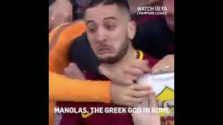 Peter Drury quotRoma have risen from their ruins Manolas a Greek god in Romequot 😍🇬🇷 [upl. by Aynosal]