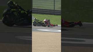 Rossi nudged Dovisiozo because he was blocking the route [upl. by Eenafets]