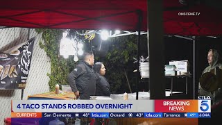 Employees badly beaten after 4 Los Angeles area taco stands robbed at gunpoint [upl. by Eneirda]