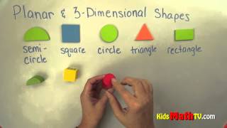 Planar and 3 D Shapes Geometry lesson on shapes for kindergarten amp 1st graders [upl. by Aneel]