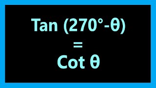 Tan 270Theta  Tan 270Theta Barabar  Tan 270 Minus Theta  Tan 270°θ  Trigonometry [upl. by Olleina]