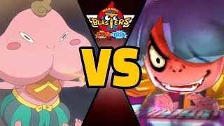 CHEEKSQUEEK vs ULTRA HINOZALL in Yokai Watch Blasters Theme Team [upl. by Marelda]