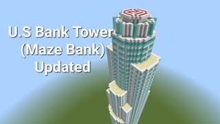 How to build US Bank Tower Maze Bank GTA V Minecraft tutorial [upl. by Yekcim]